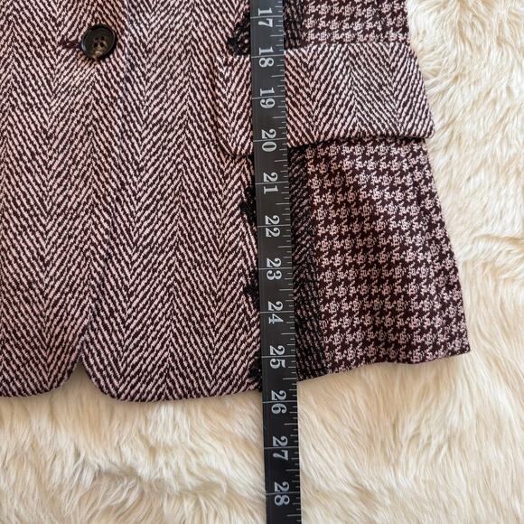 Marc Cain Houndstooth Herringbone Button Up Lace Blazer Small NWOT - Picture 14 of 16
